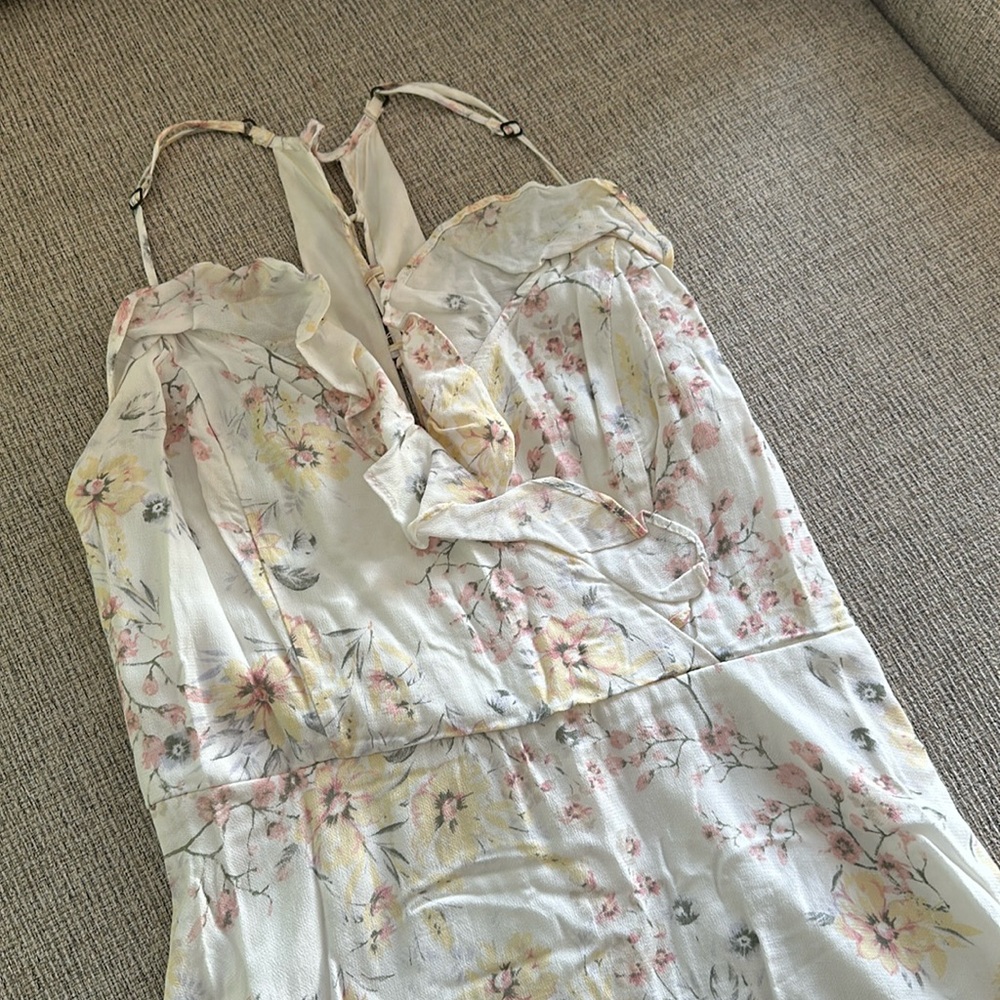 White floral dress with lace back